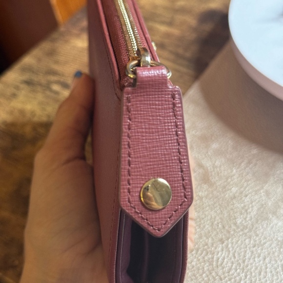 PRISTINE Vivienne Westwood Long Zip Round Wallet in Dusty Rose Saffiano - Picture 10 of 17